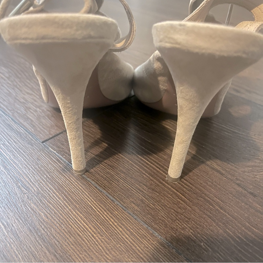Aquazzura Suede Tan Sandals with Ankle Strap 9 - Picture 7 of 7